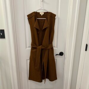Anthropologie Brown Sleeveless Belted Vest